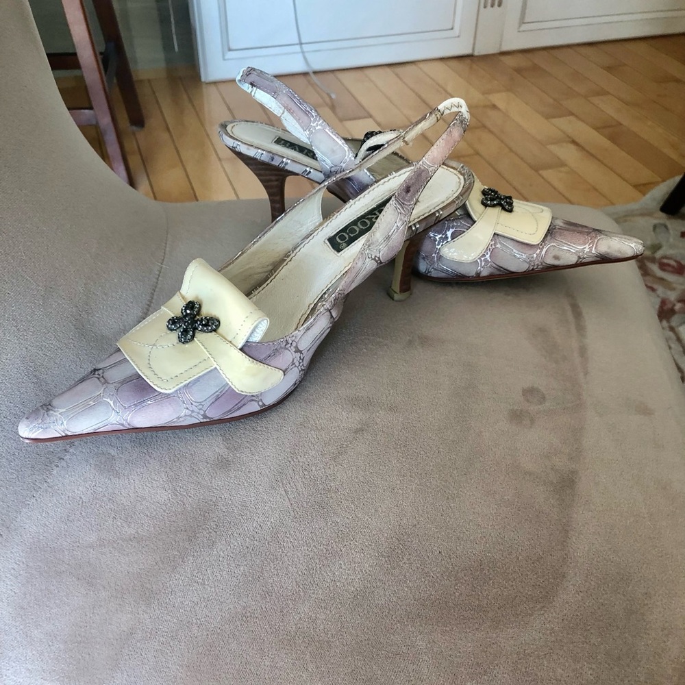 Italian leather sling back shoes
